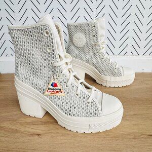 ⭐Converse Chuck 70 De Luxe Heel Platform Knit 7.5 Men Shoes Egret Boots A07535C⭐